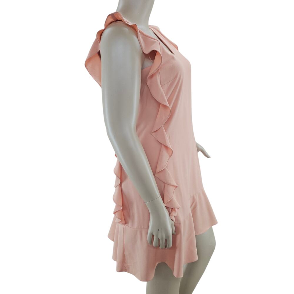 NWT Nicole Miller Studion Dress Size 14 Blush Peach Ruffled Sleeveless Lined - Picture 2 of 14